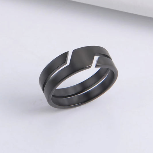 Ring for Men Women Black Minimalist Casual Finger