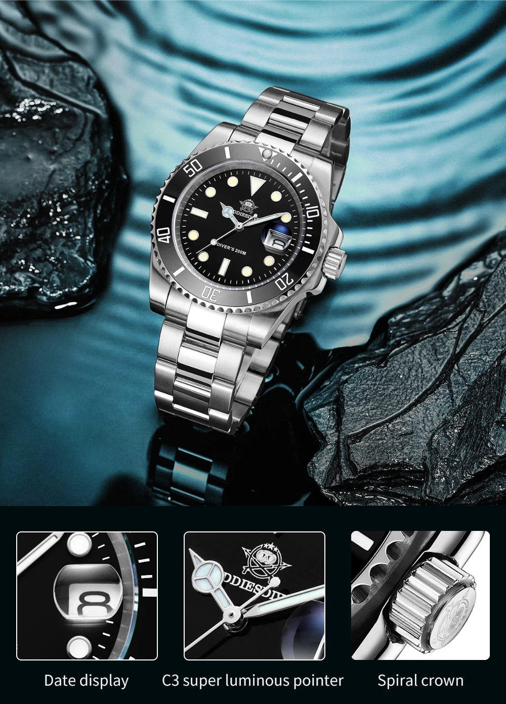 ADDIESDIVE Stainless Steel Watch