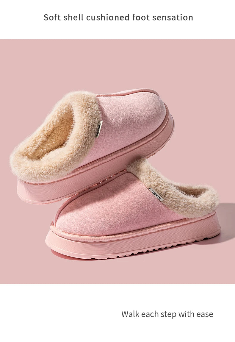 Fashion Women Fluffy Slippers for Autumn and Warm Unisex Slippers for Winter