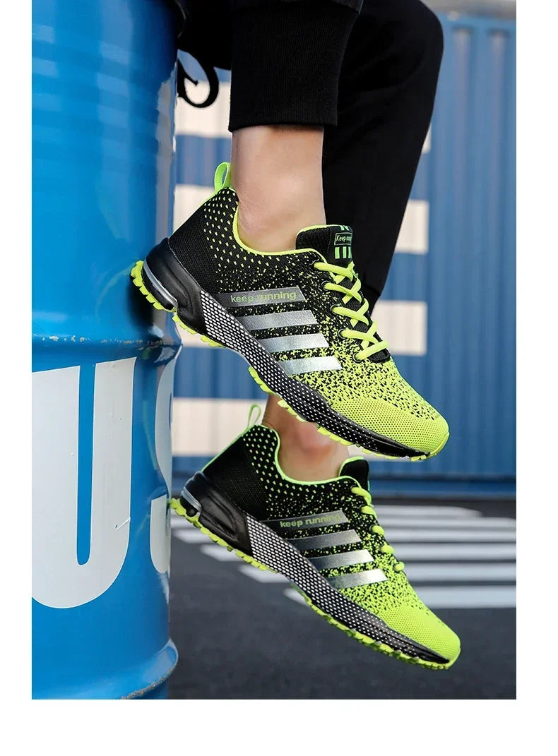Men Sneakers Fashion Breathable Mesh Comfortable Black Sports Shoes