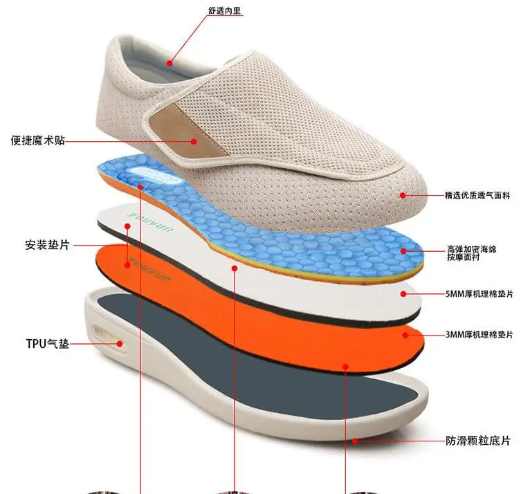 Swollen Shoes Thumb Eversion Adjusting Soft Comfortable Diabetic Shoe Walking Shoes