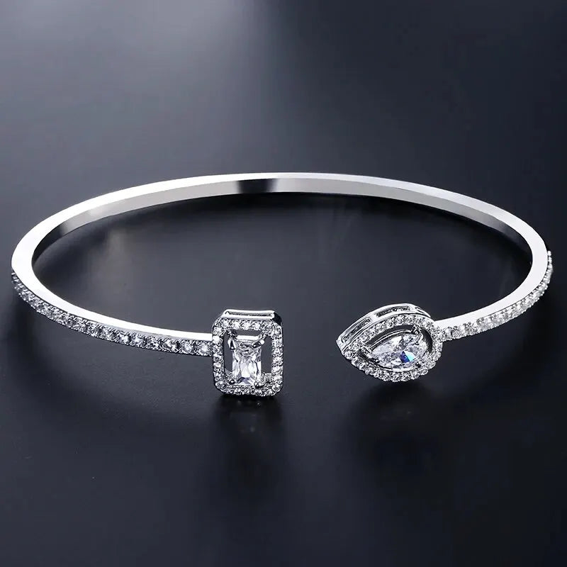 Luxury  Bangles For Women Fashion Cubic Zirconia Bracelets INS Party Everyday Jewlery.