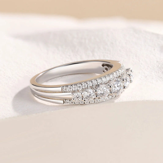 Rings for Women Original 925 Sterling Silver Eternity Band Brilliant Engagement Ring Jewelry