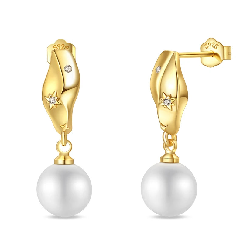 Classic Earrings 925 Silver Stars Moons Jewelry Gift