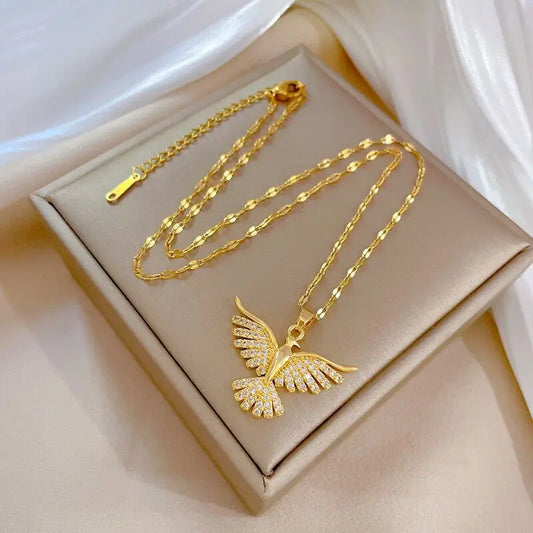 Necklaces For Women Retro Style Female Daily Wear Stainless Steel