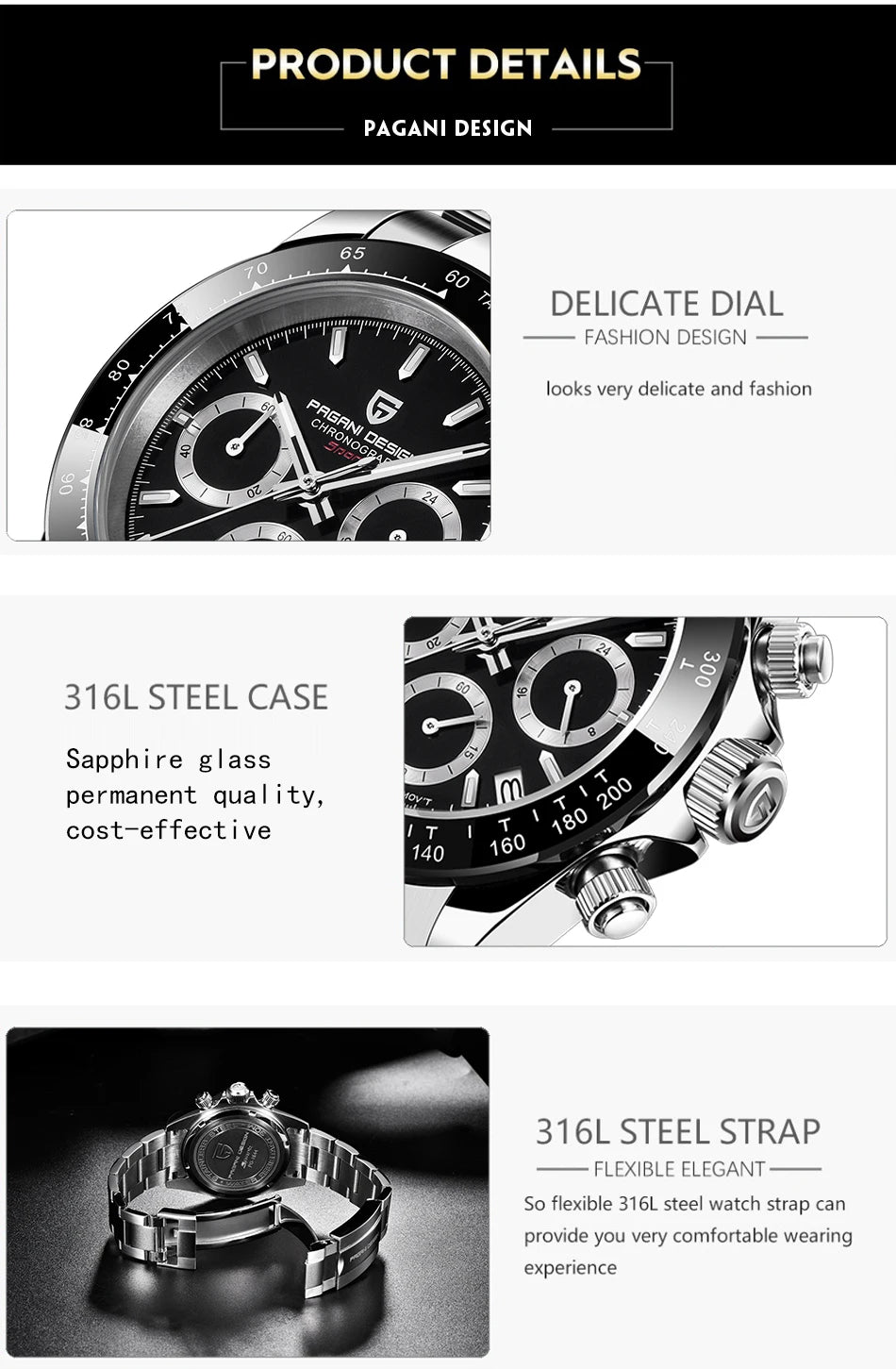 2025 New PAGANI DESIGNMultifunctional Quartz Watches VK63