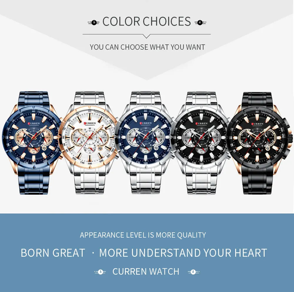 CURREN New Casual Sport Chronograph