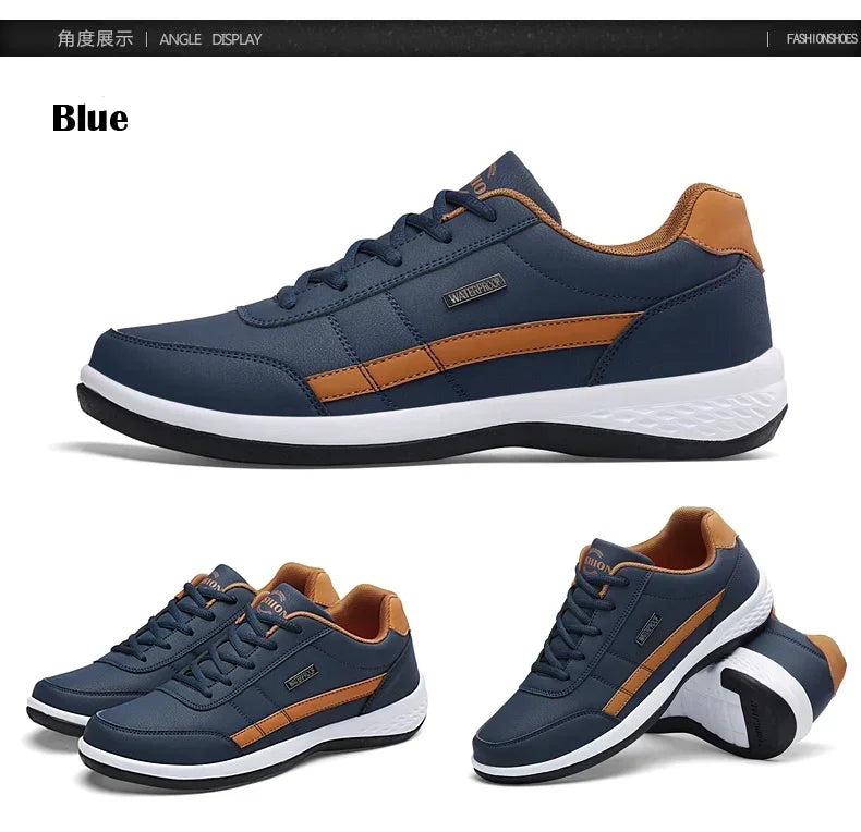 Sneakers Leisure Male Leather Sports Shoes Non-Slip Footwear Tennis for Men
