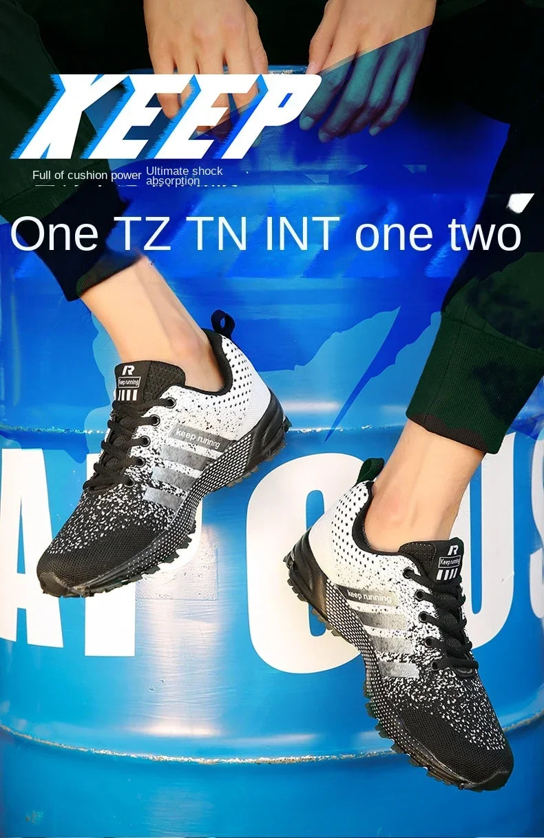 Men Sneakers Fashion Breathable Mesh Comfortable Black Sports Shoes