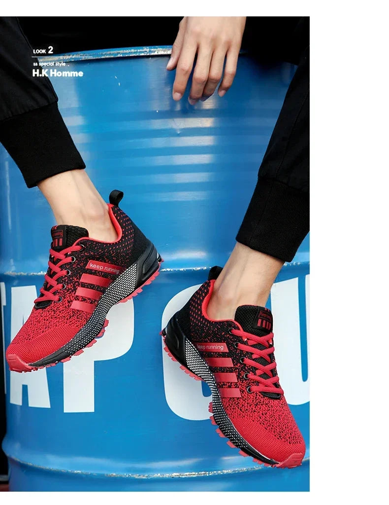 Men Sneakers Fashion Breathable Mesh Comfortable Black Sports Shoes