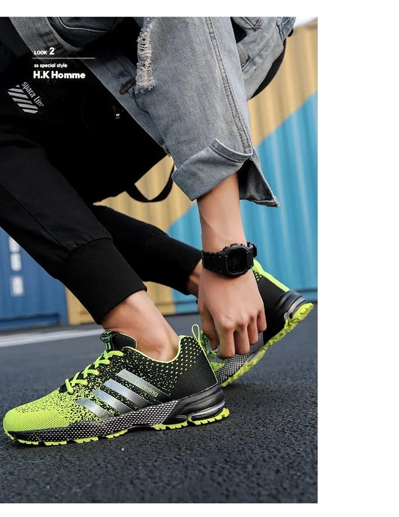 Men Sneakers Fashion Breathable Mesh Comfortable Black Sports Shoes