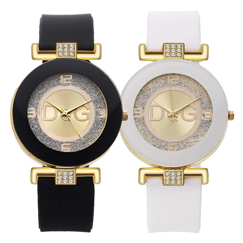 Watch Casual Sport Black White Silicone Women's Clock versatile dress Gift Watches