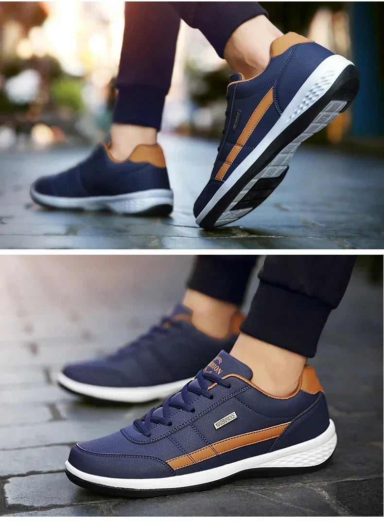 Sneakers Leisure Male Leather Sports Shoes Non-Slip Footwear Tennis for Men
