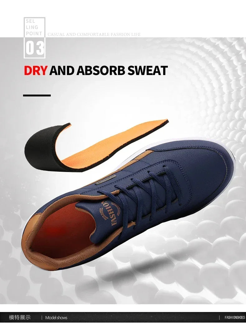 Sneakers Leisure Male Leather Sports Shoes Non-Slip Footwear Tennis for Men
