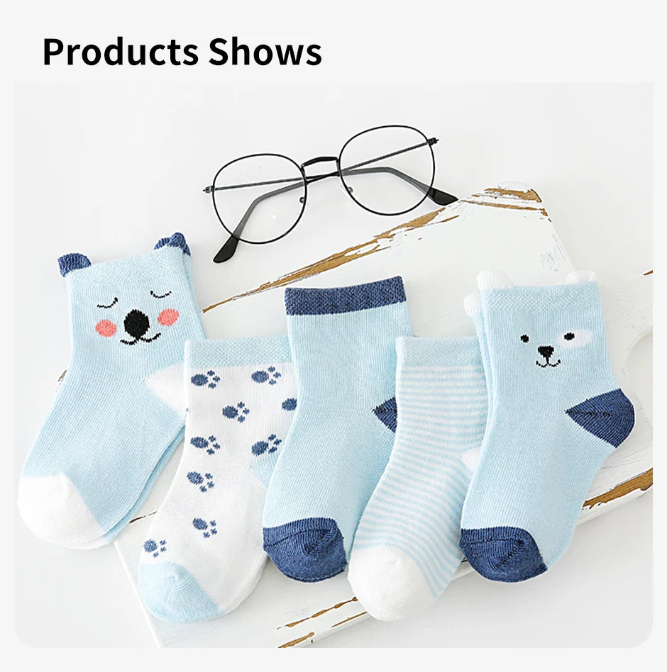 5 Pairs Cartoon Baby Socks