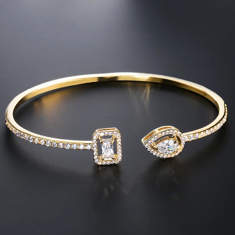 Luxury  Bangles For Women Fashion Cubic Zirconia Bracelets INS Party Everyday Jewlery.