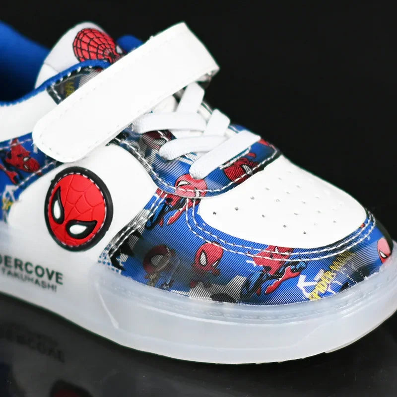 Disney Led Light Shoes for Kids Fashion Cartoon Spiderman