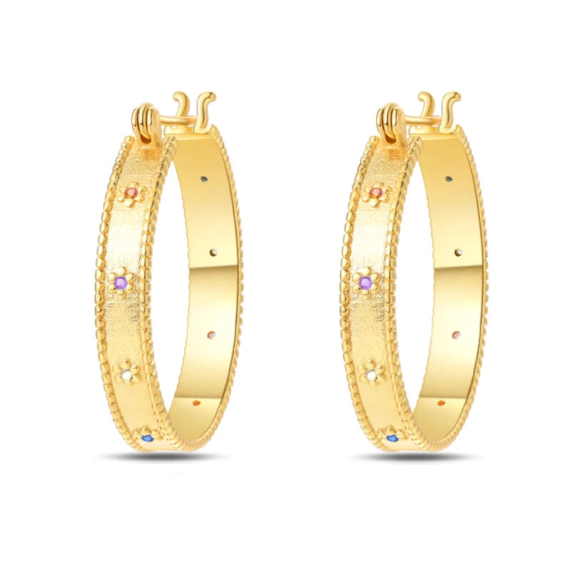 Classic Earrings 925 Silver Stars Moons Jewelry Gift