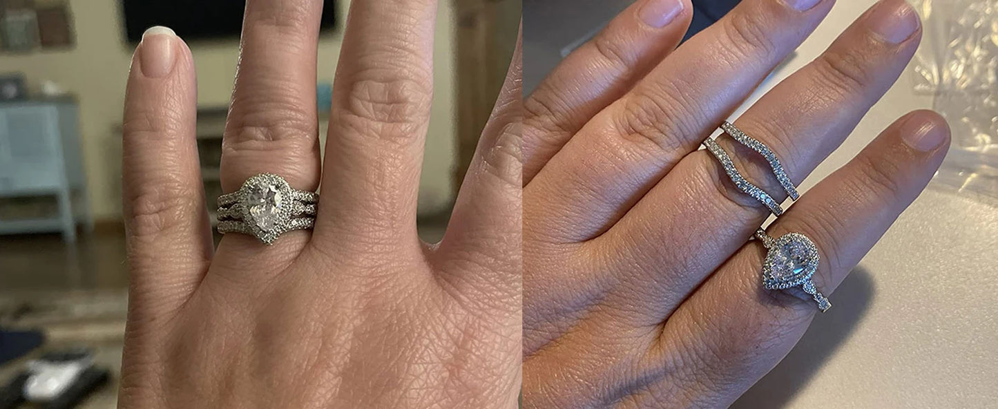 Silver Engagement Ring Enhancer Wedding Band for Women