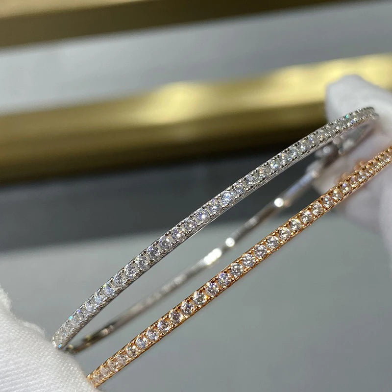 Quality  Gold Bangle Move Diamond Bangle Wedding Jewelry Around Rivet 6cm Bangle