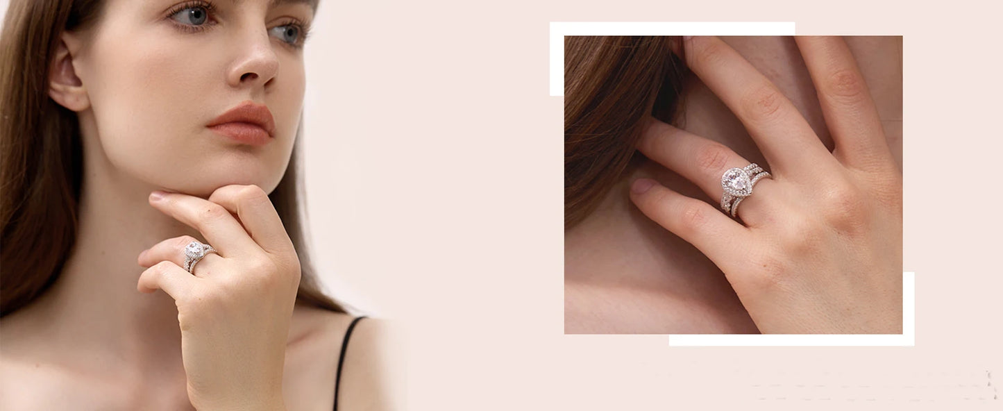 Silver Engagement Ring Enhancer Wedding Band for Women