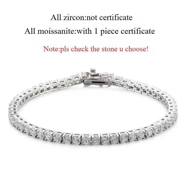 Bracelet for Women 3/4/5mm Classic 925 Sterling Silver