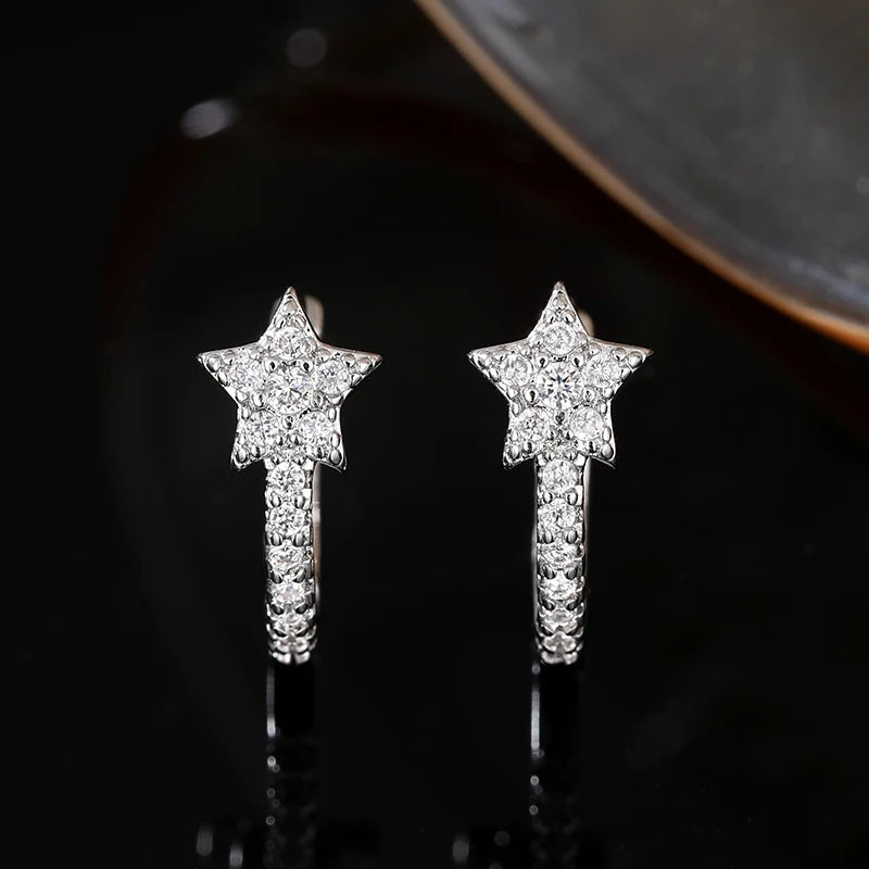 Earrings with Dazzling CZ Simple Stylish Ear Accessories for Women Silver Color Exquisite Girls Jewelry