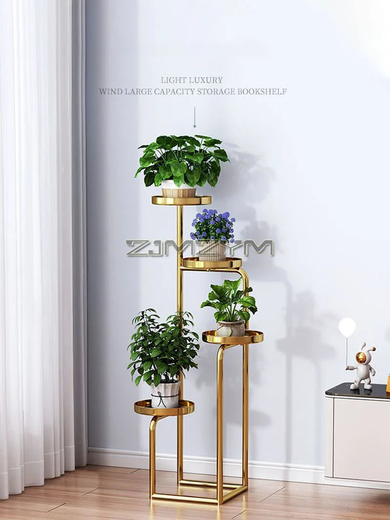 Stand Gold Display Rack for Flowers Living Room Flower Pot Stand