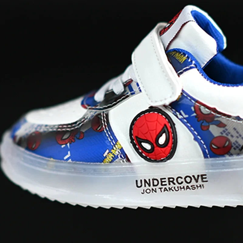 Disney Led Light Shoes for Kids Fashion Cartoon Spiderman