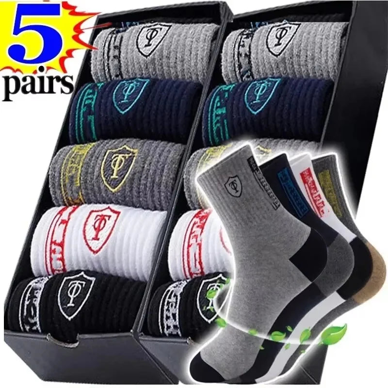 5 Pairs Socks MEN'S Mid-calf Spring