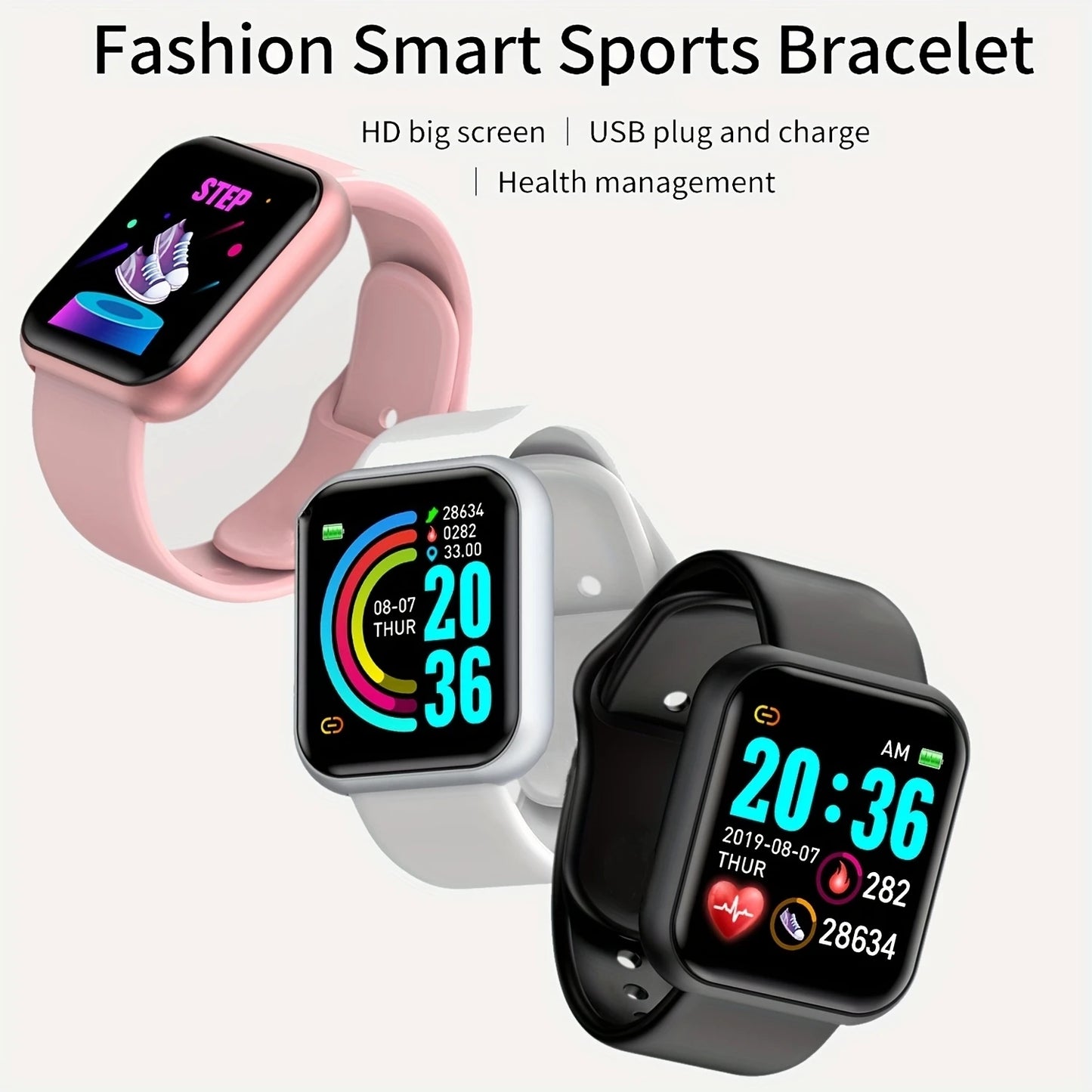 Smartwatch Men Women Wristwatches Smart Watch Message Fitness Monitor
