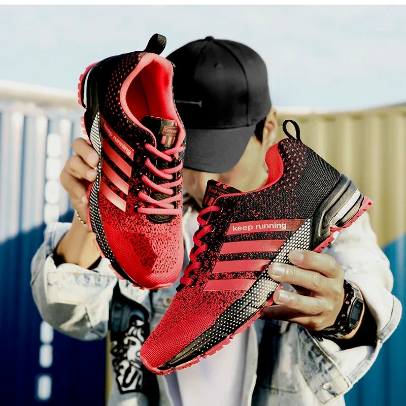 Men Sneakers Fashion Breathable Mesh Comfortable Black Sports Shoes