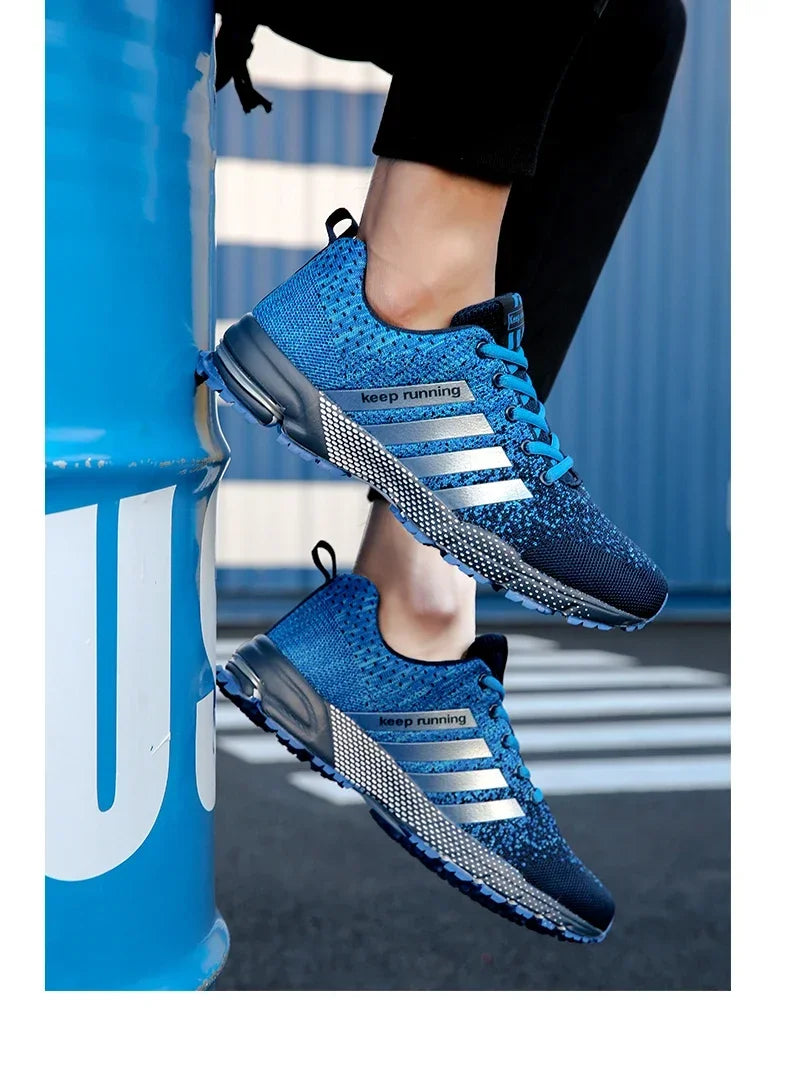 Men Sneakers Fashion Breathable Mesh Comfortable Black Sports Shoes