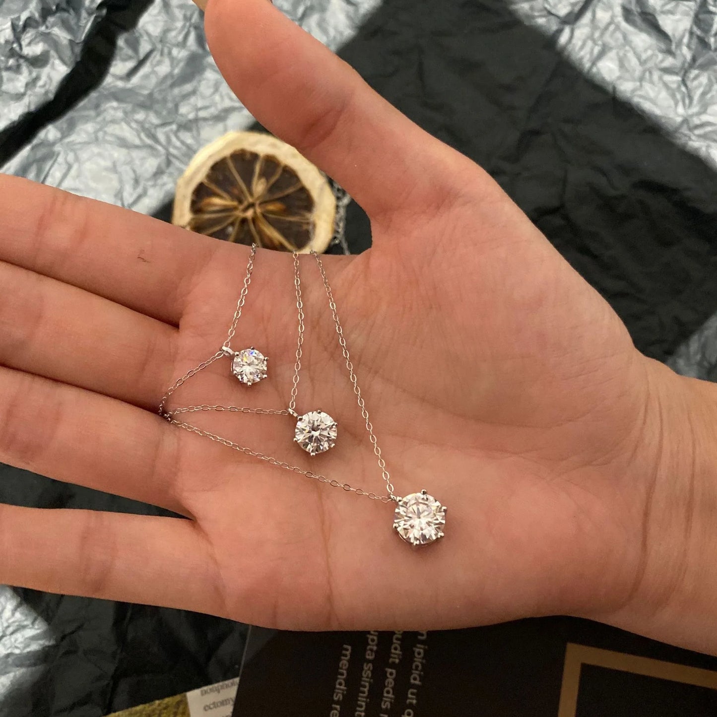 Necklace For Women 6 Prong 100% 925 Sterling Silver Wedding Party Bridal Fine Jewelry