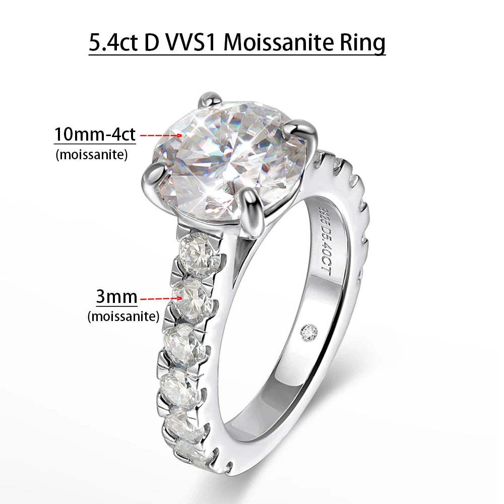 Rings Set for Women Man Wedding Bridal Gift 100% S925 Sterling Silver Row Rings Fine Jewelry