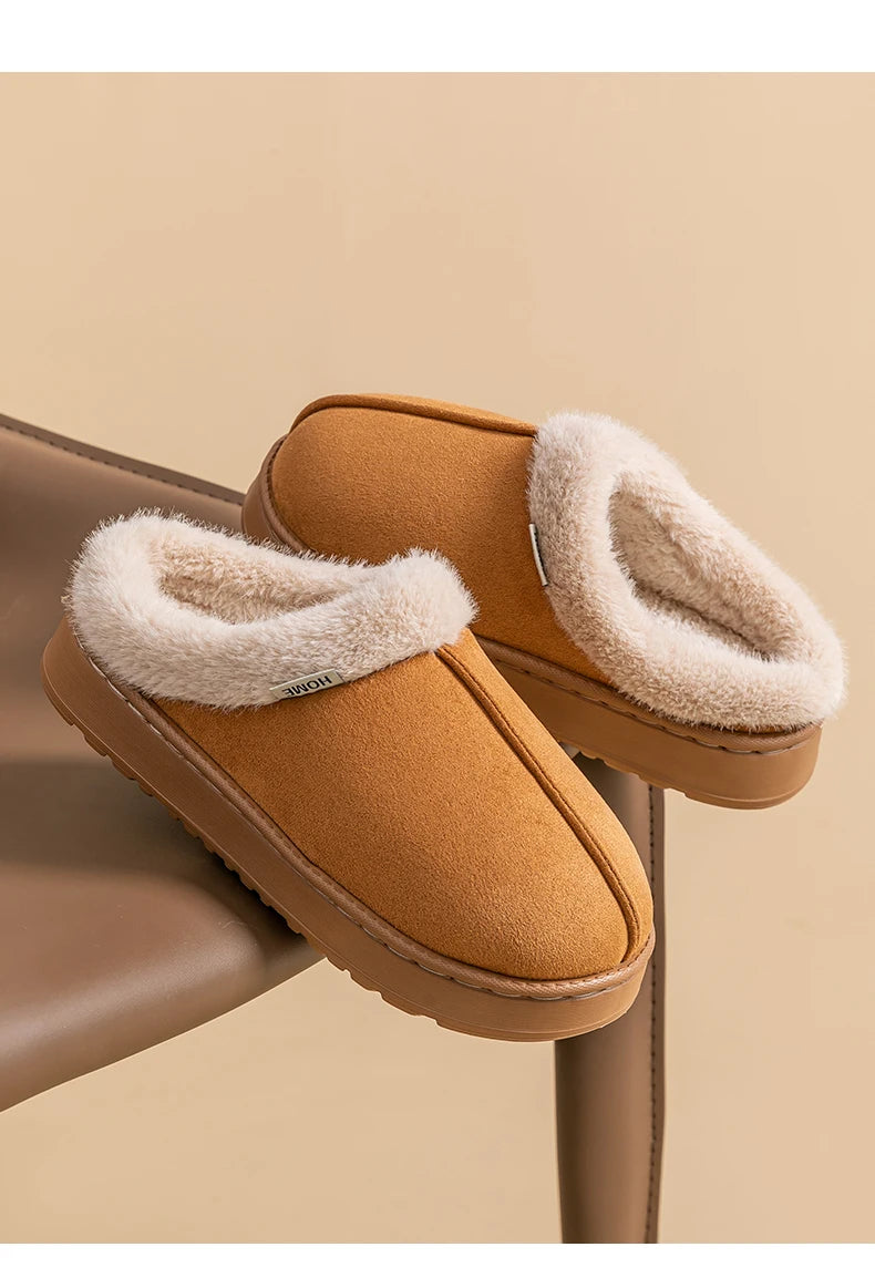 Fashion Women Fluffy Slippers for Autumn and Warm Unisex Slippers for Winter