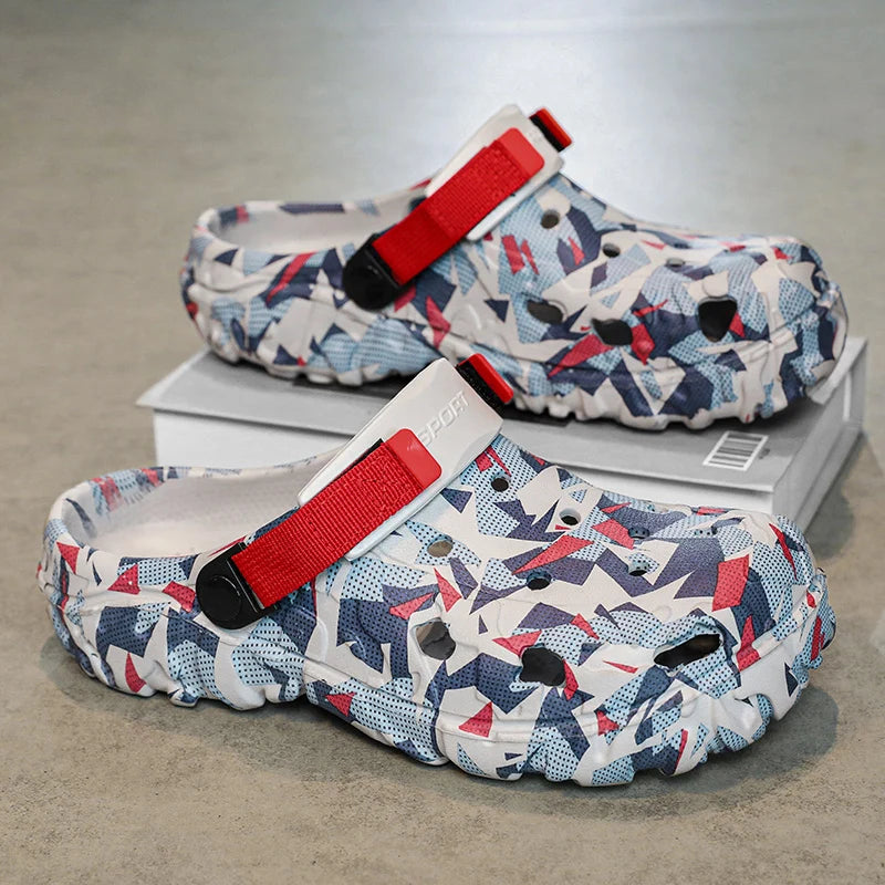 New Men's Clogs Slippers Sandal Male Garden Shoes Flat Camouflage