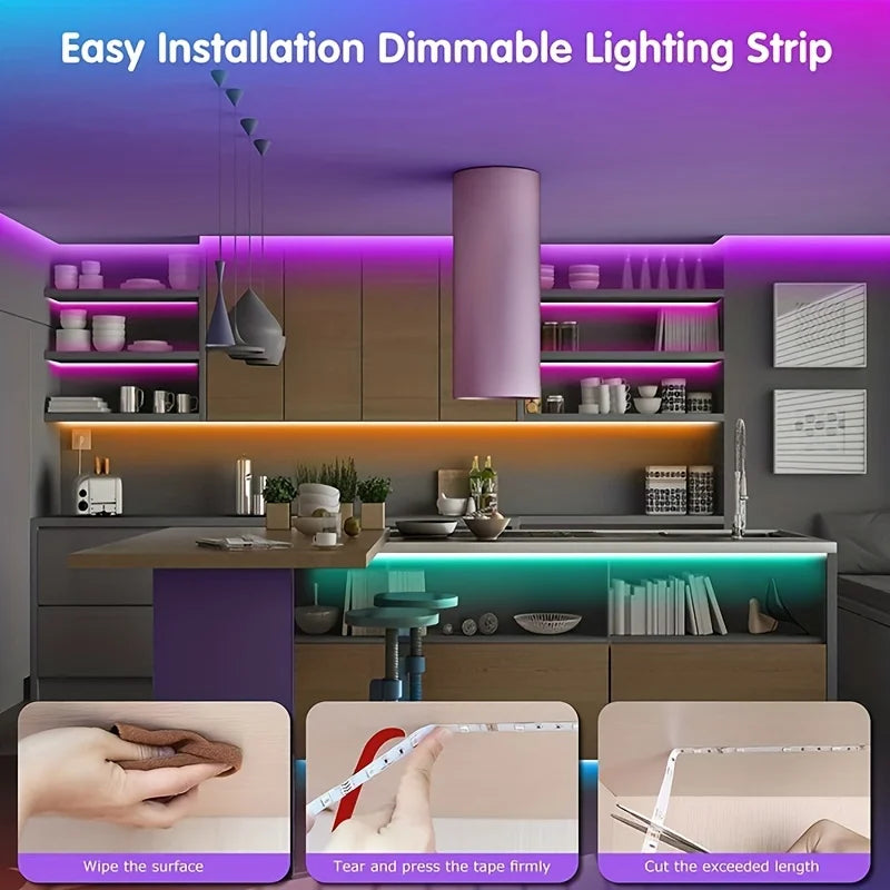 Led Strip Lights APP 44Keys Music Sync Remote Control USB 5V RGB Flexible Tape for Room Decoration TV Backlight Diode