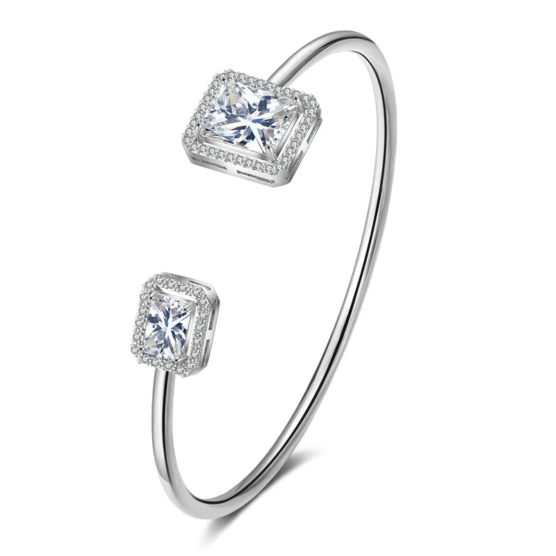 Luxury  Bangles For Women Fashion Cubic Zirconia Bracelets INS Party Everyday Jewlery.