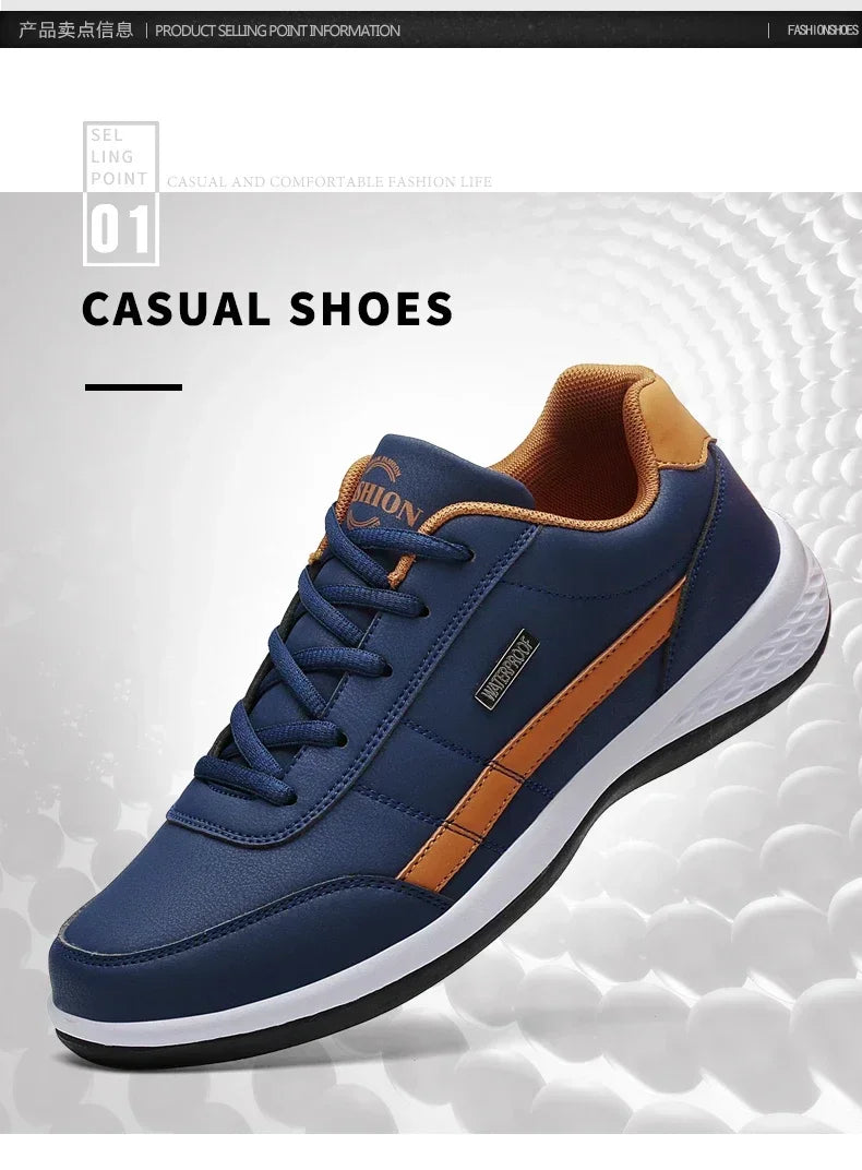 Sneakers Leisure Male Leather Sports Shoes Non-Slip Footwear Tennis for Men