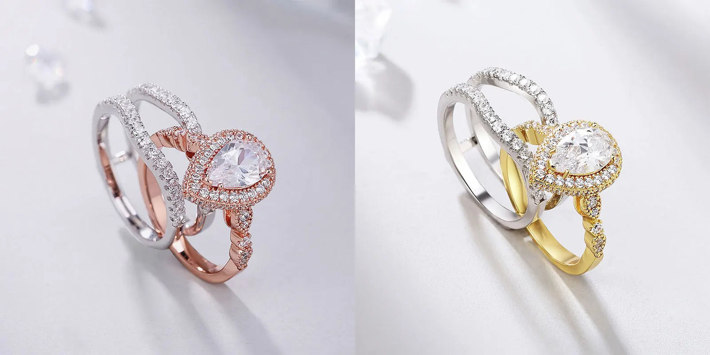 Silver Engagement Ring Enhancer Wedding Band for Women