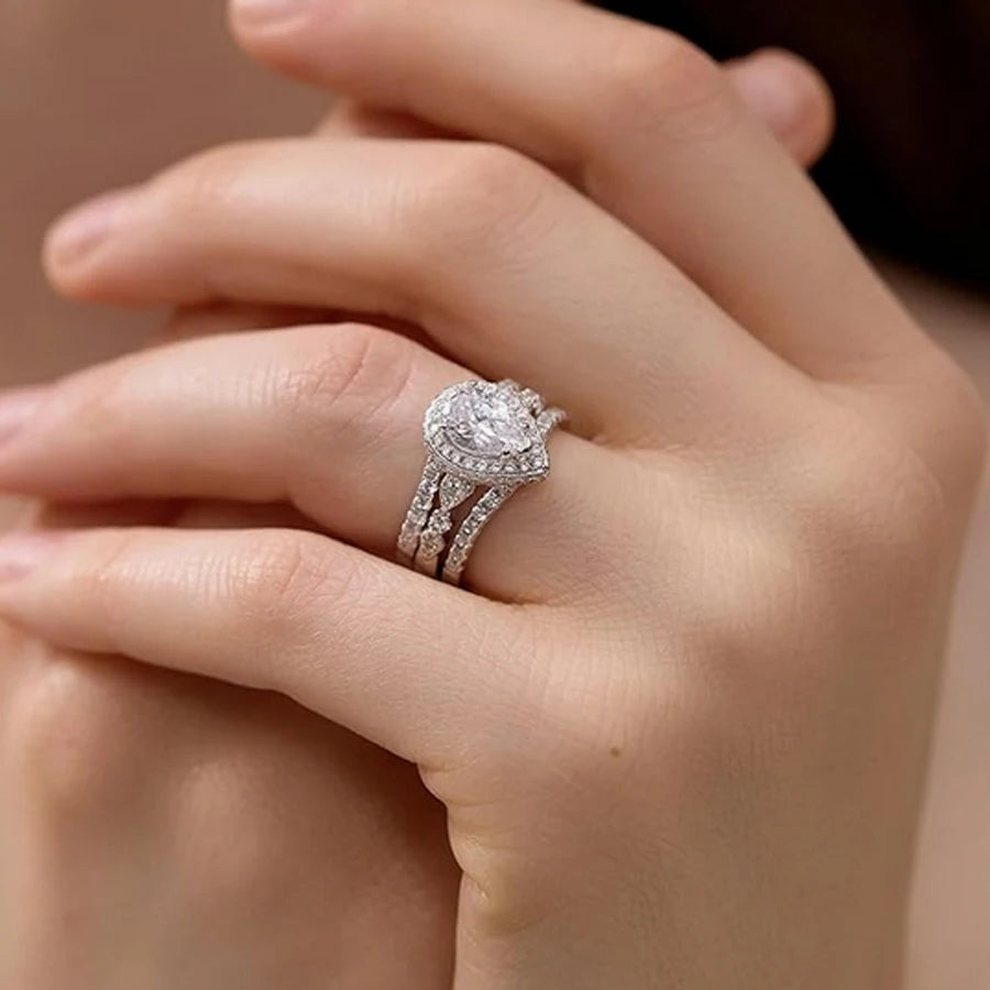 Silver Engagement Ring Enhancer Wedding Band for Women