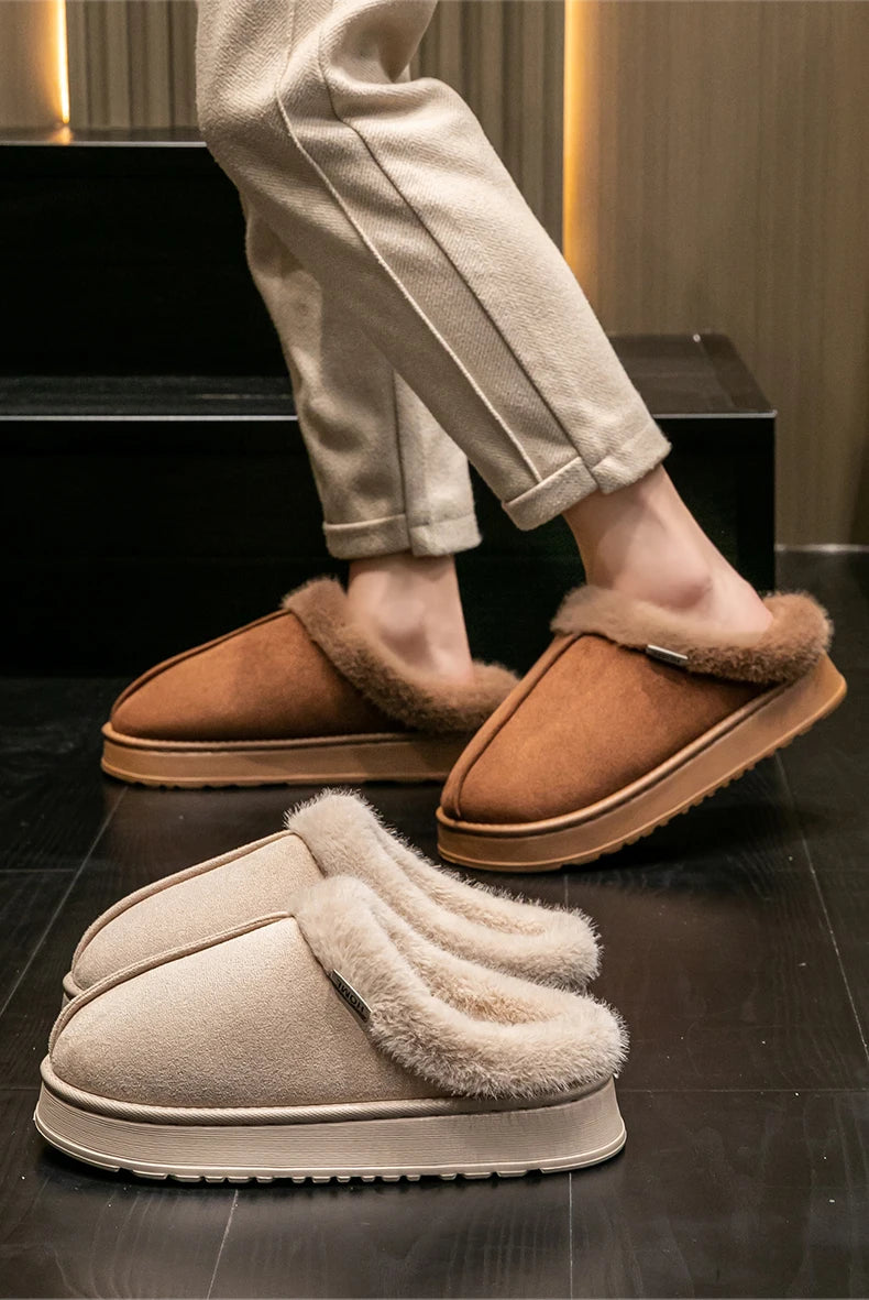 Fashion Women Fluffy Slippers for Autumn and Warm Unisex Slippers for Winter
