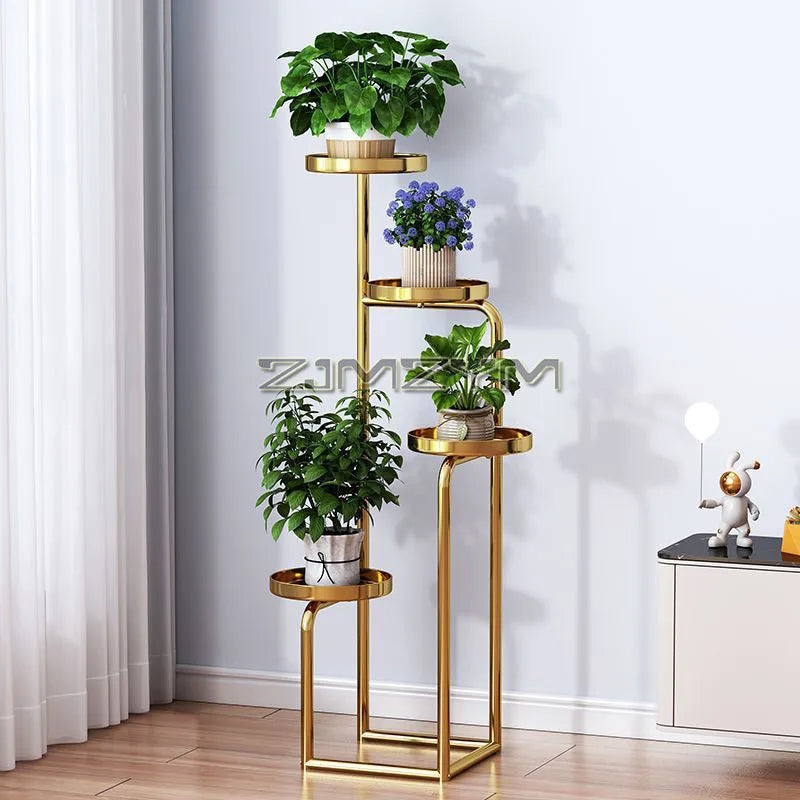 Stand Gold Display Rack for Flowers Living Room Flower Pot Stand
