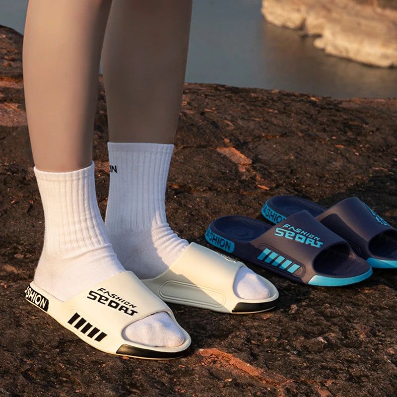 Home Slippers For Women Man Open Toe Trend Slides Couple Light Beach Shoes Sandals