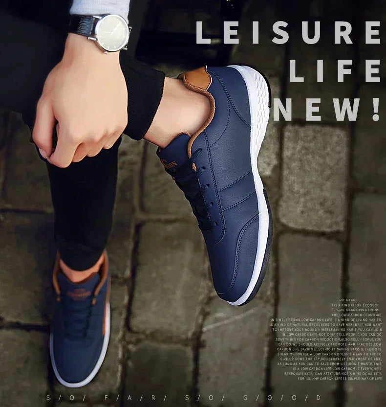 Sneakers Leisure Male Leather Sports Shoes Non-Slip Footwear Tennis for Men