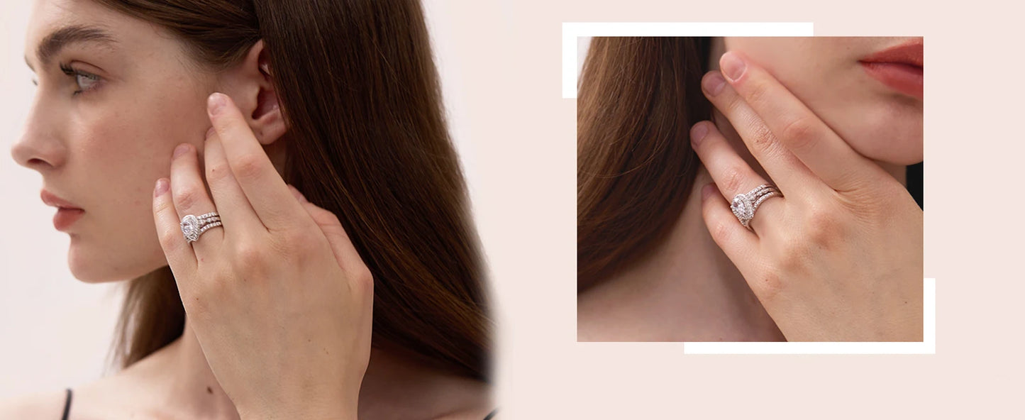 Silver Engagement Ring Enhancer Wedding Band for Women