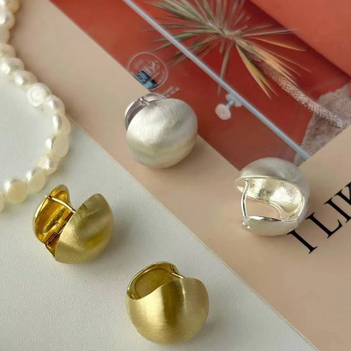 Earrings for Women Vintage Metal Big Ball Round Earring Jewelry Gifts