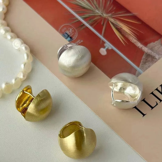 Earrings for Women Vintage Metal Big Ball Round Earring Jewelry Gifts