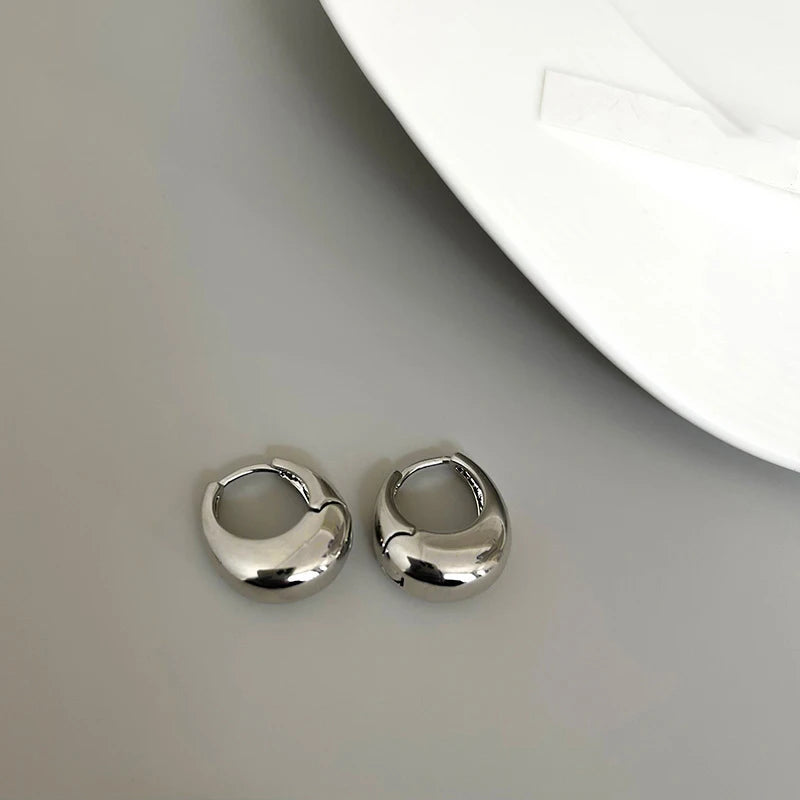 Earrings Metallic Geometric Ear Buckle Minimalist Style